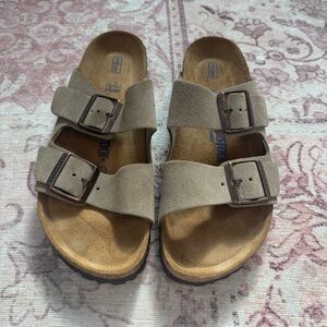 Birkenstock Arizona Tan Suede Sandals